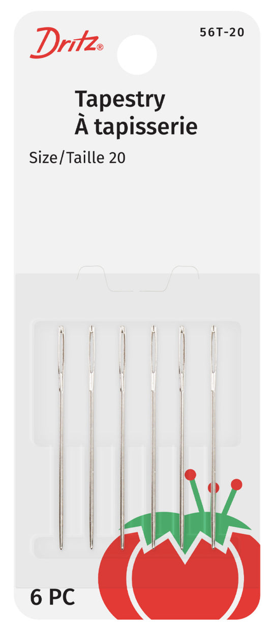 56T-20|Dritz Tapestry Hand Needles, Size 20, 6 pc
