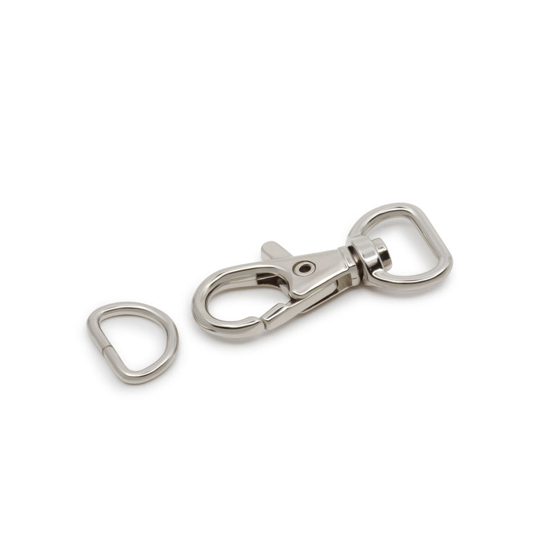 Chargez l'image dans la visionneuse de la galerie, 728-65|Dritz 1/2" Swivel Hooks &amp; D-Rings, Nickel, 12 Sets
