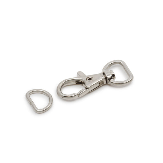 728-65|Dritz 1/2" Swivel Hooks & D-Rings, Nickel, 12 Sets