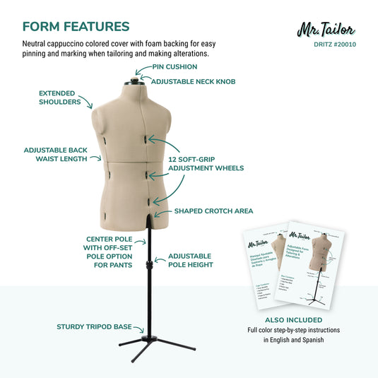 20010|Dritz Mr. Tailor Adjustable Male Form