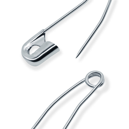 7215|Dritz 1-1/16" Curved Safety Pins, Nickel, 50 pc
