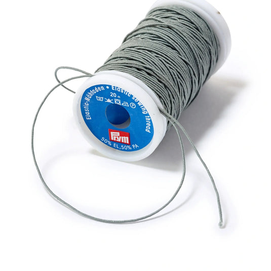 970011|Prym Elastic Sewing Thread, Light Gray, 22 YD (20 M)