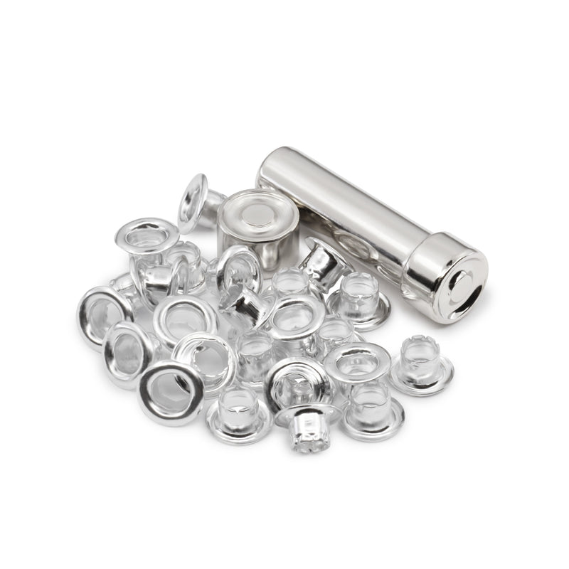 Load image into Gallery viewer, 637-65|Dritz 5/32" Eyelets &amp; Tool, 25 pc, Nickel