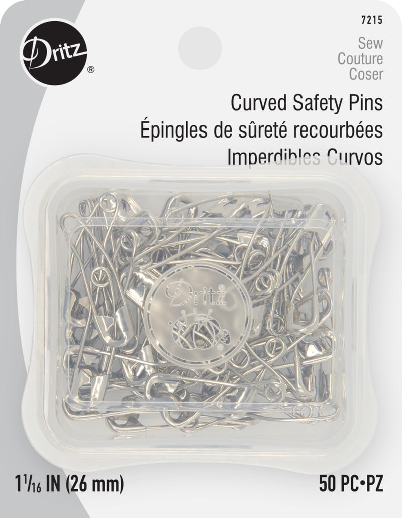 Chargez l'image dans la visionneuse de la galerie, 7215|Dritz 1-1/16" Curved Safety Pins, Nickel, 50 pc