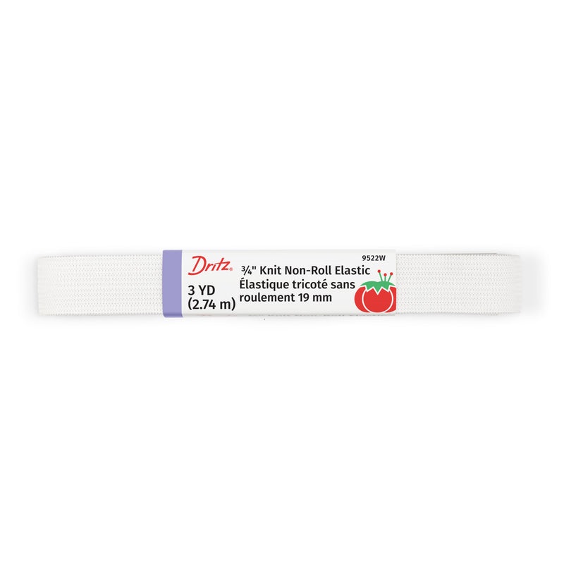 Chargez l'image dans la visionneuse de la galerie, 9522W|Dritz 3/4" Knit Non-Roll Elastic, White, 3 yd