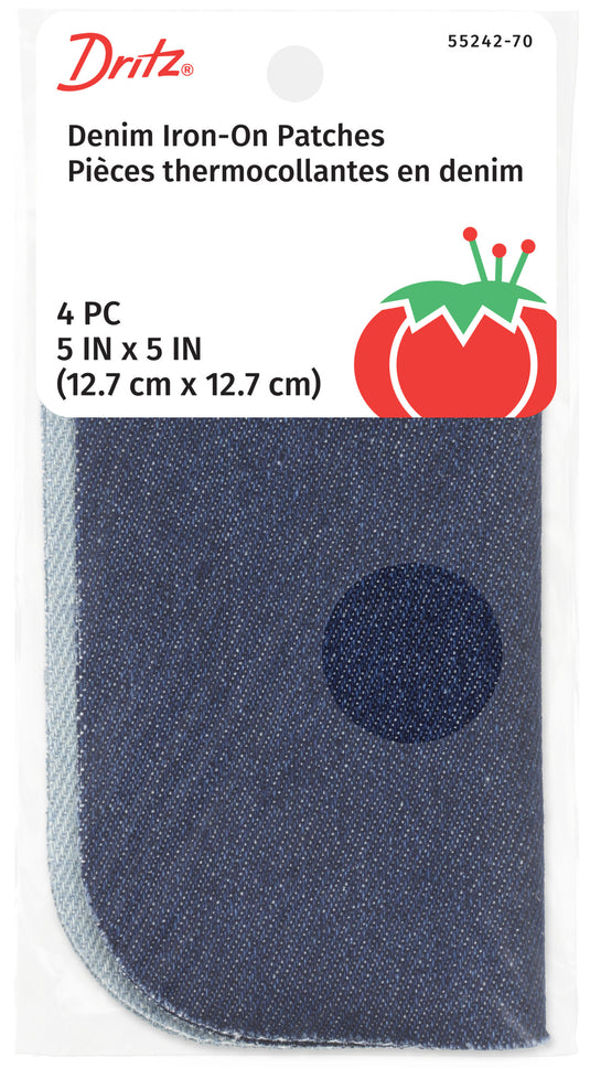 55242-70|Dritz Denim Iron-On Patches, 5