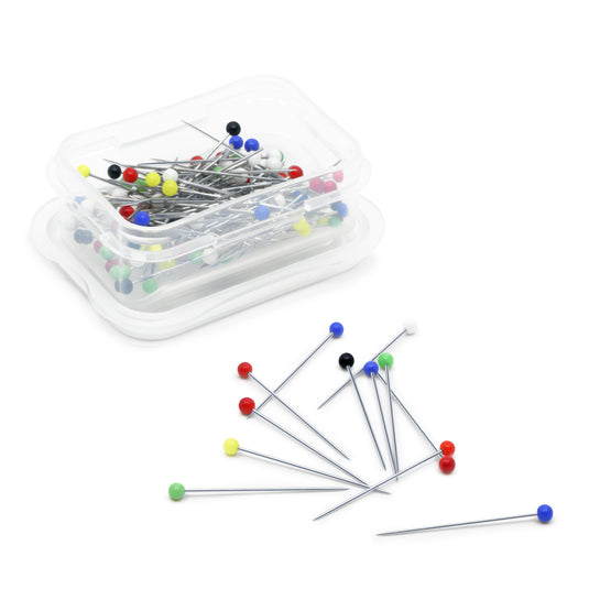 182|Dritz 1-1/4" Glass Head Pins, Assorted, 100 pc