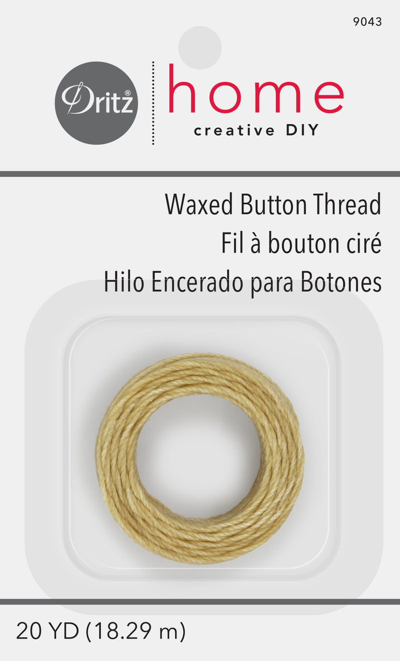 Cargue la imagen en el visor de la galería, 9043|Dritz Waxed Button Thread, Natural, 20 yd