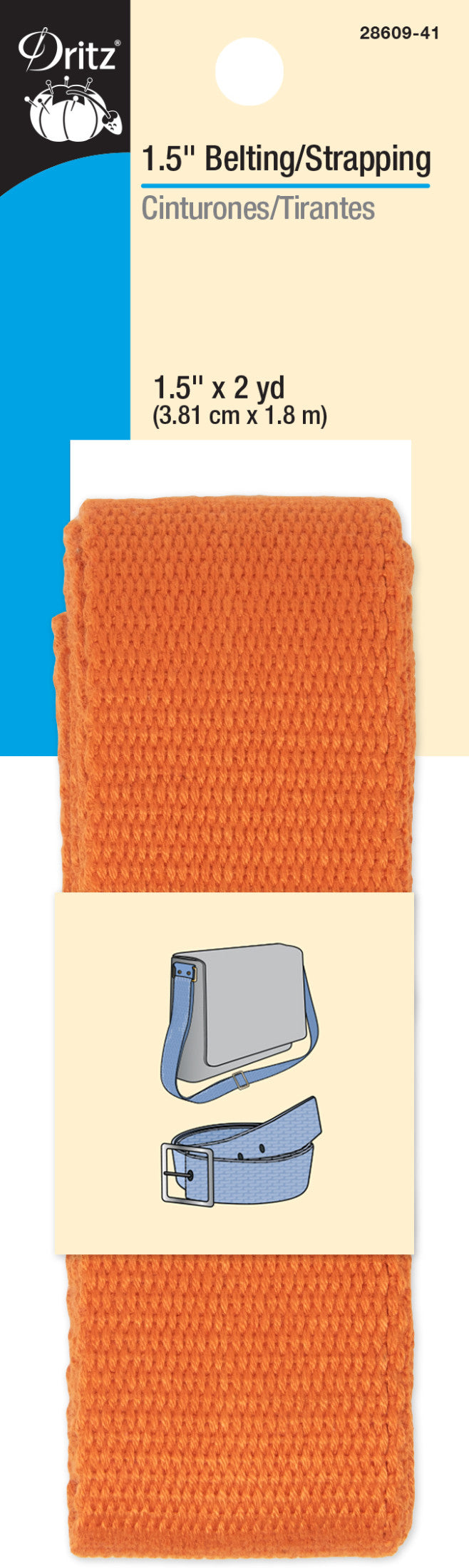 Load image into Gallery viewer, 28609-41|Dritz 1-1/2" Polyester Belting &amp; Strapping, Orange, 2 yd