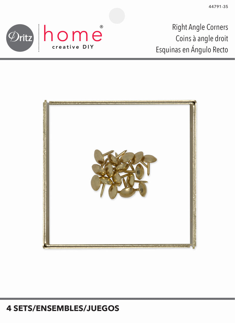 Load image into Gallery viewer, 44791-35|Dritz Smooth Right Angle Corners, Large, Brass, 4 pc
