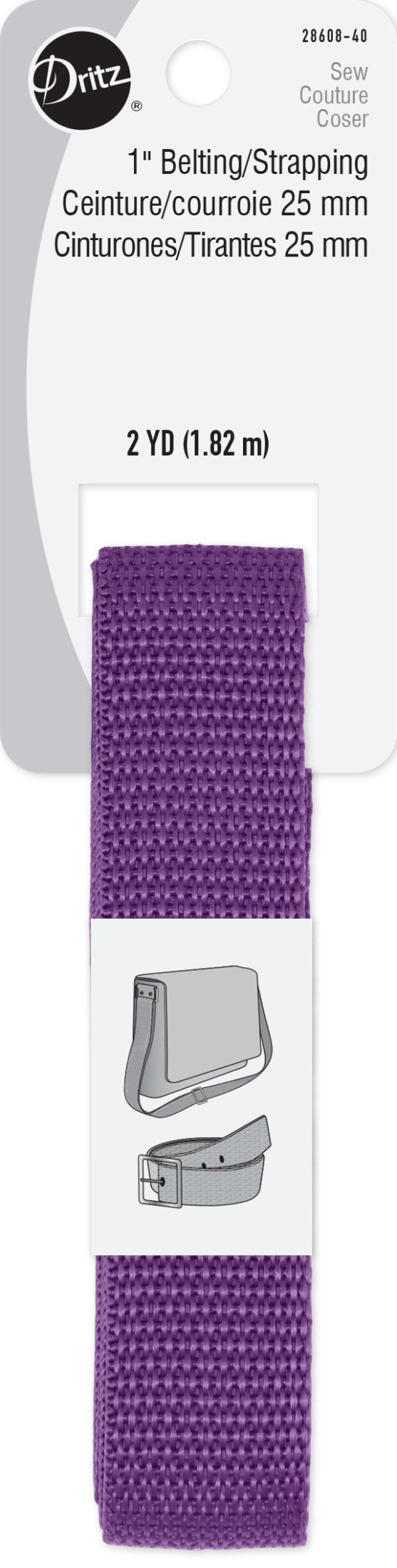 Load image into Gallery viewer, 28608-40|Dritz 1" Polypro Belting &amp; Strapping, Purple, 2 yd
