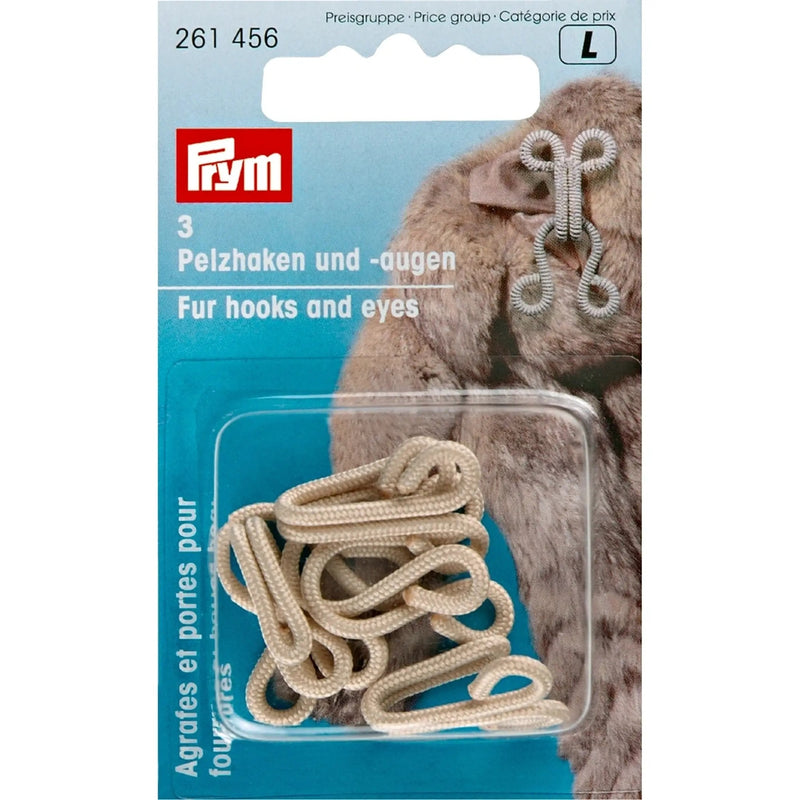 Load image into Gallery viewer, 261456|Prym Fur Hooks &amp; Eyes, Light Beige, 3 PC