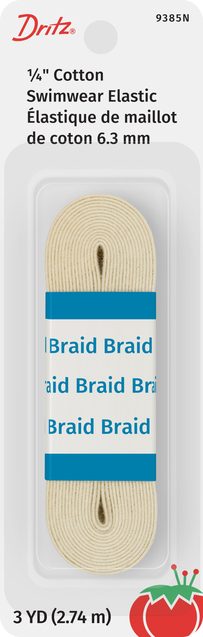 Load image into Gallery viewer, 9385N|Dritz 1/4" Cotton Swimwear Elastic, Natural, 3 yd