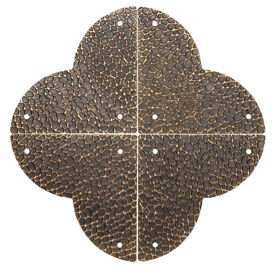 44799-38|Dritz Textured Quatrefoil Corners, Large, Antique Brass, 4pc