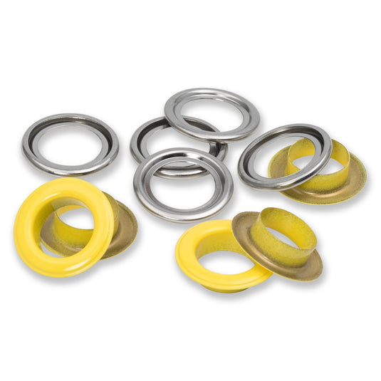 542564|Prym Eyelets with washers 14 mm yellow 15pc