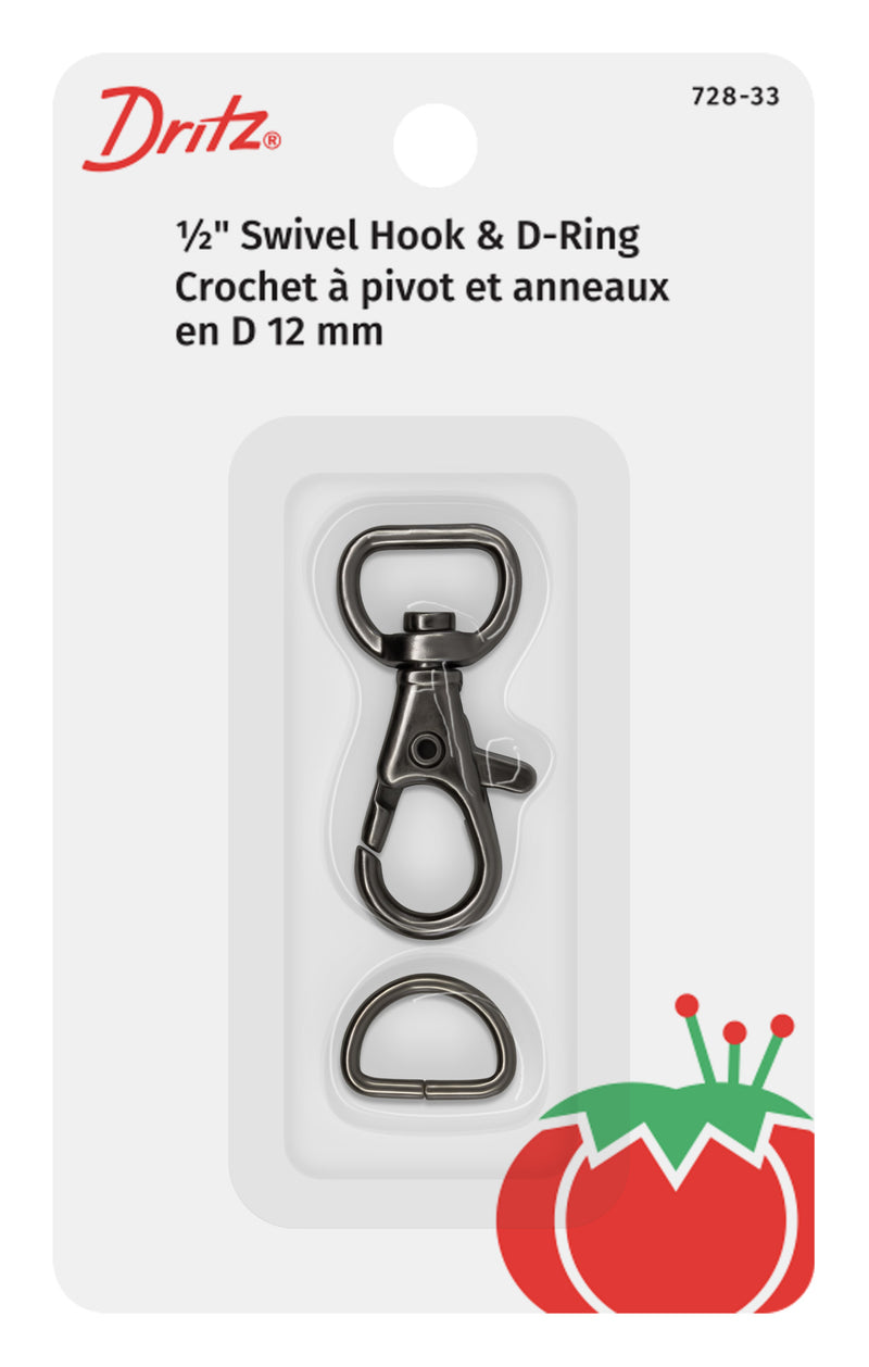 Load image into Gallery viewer, 728-33|Dritz 1/2" Small Swivel Hook &amp; D-Ring, Gunmetal