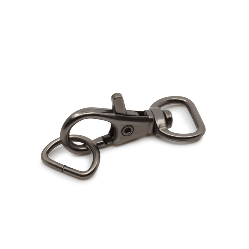 Chargez l'image dans la visionneuse de la galerie, 728-33|Dritz 1/2" Swivel Hooks &amp; D-Rings, Gunmetal, 12 Sets