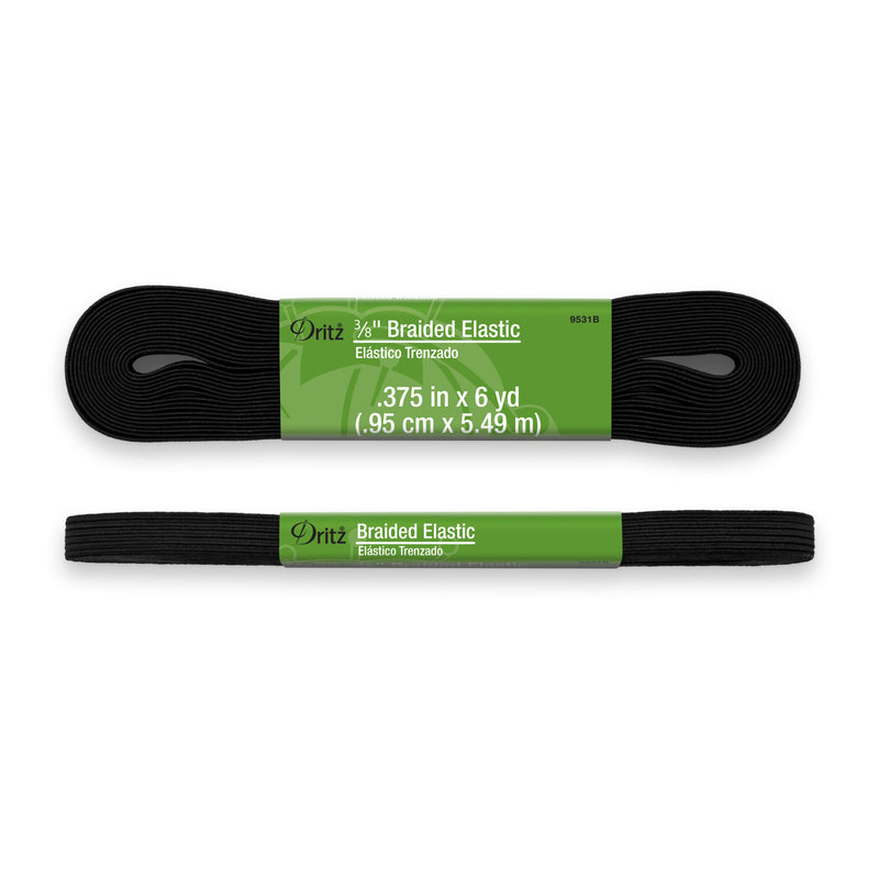 Load image into Gallery viewer, 9531B|Dritz 3/8" Black Braided Elastic, 6 yd