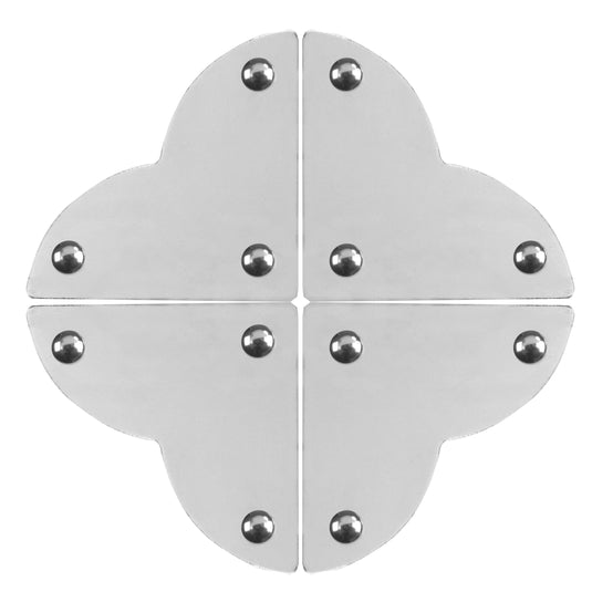 44792-65|Dritz Smooth Quatrefoil Corners, Small, Nickel, 4 pc