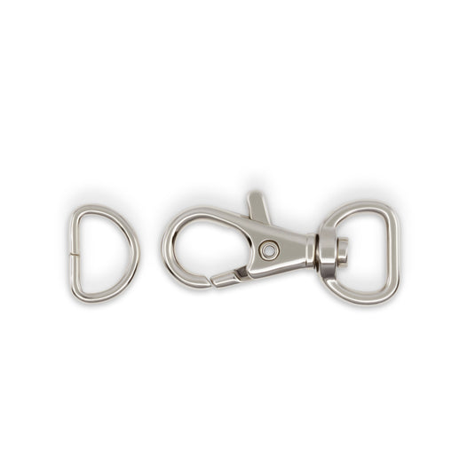 728-65|Dritz 1/2" Swivel Hooks & D-Rings, Nickel, 12 Sets