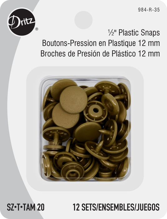 984-R-35|Dritz Plastic Color Snaps, 12 Sets, Gold