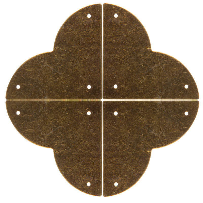Chargez l'image dans la visionneuse de la galerie, 44792-38|Dritz Smooth Quatrefoil Corners, Small, Antique Brass, 4 pc