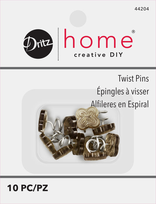 44204|Dritz Twist Pins, Smoke, 10 pc