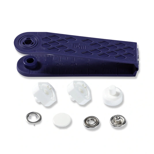 390171|Prym JERSEY 12 mm white cap with tools 6pc