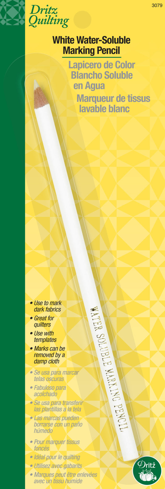 3079|Dritz Water-Soluble Marking Pencil, 1 Count, White