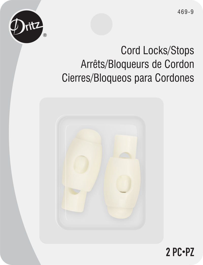 Load image into Gallery viewer, 469-9|Dritz Cord Locks &amp; Stops, White, 2 pc
