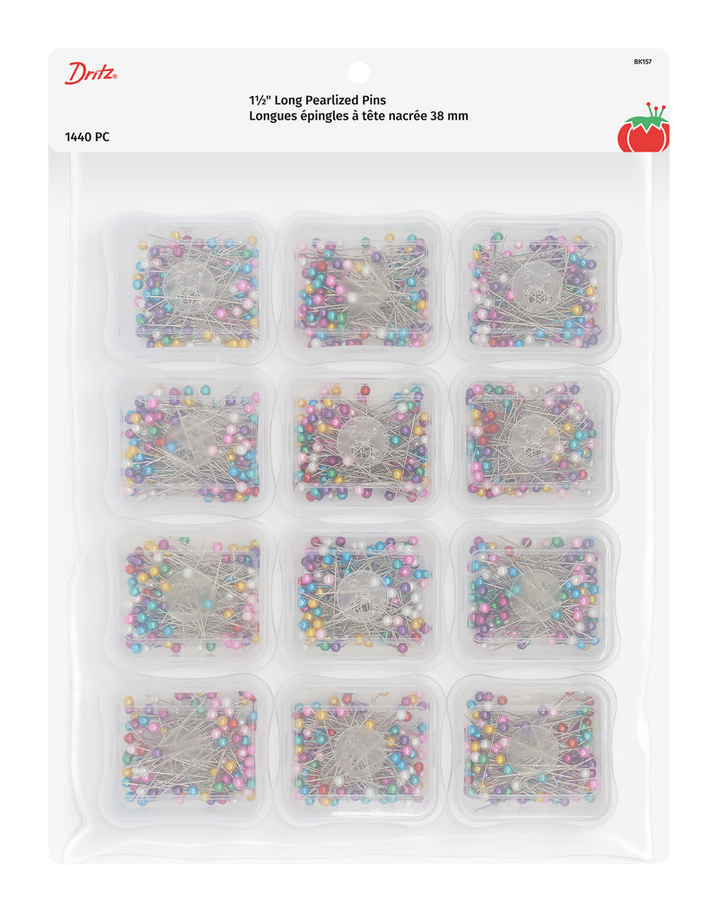 Load image into Gallery viewer, BK157|Dritz 1-1/2" Long Pearlized Pins, Assorted, 1440 pc