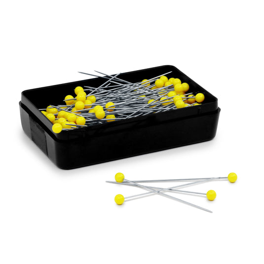 3005|Dritz 1-3/4" Quilter's Pins with Reusable Storage Box, 175 Count, Yellow, Extra-Long Steel