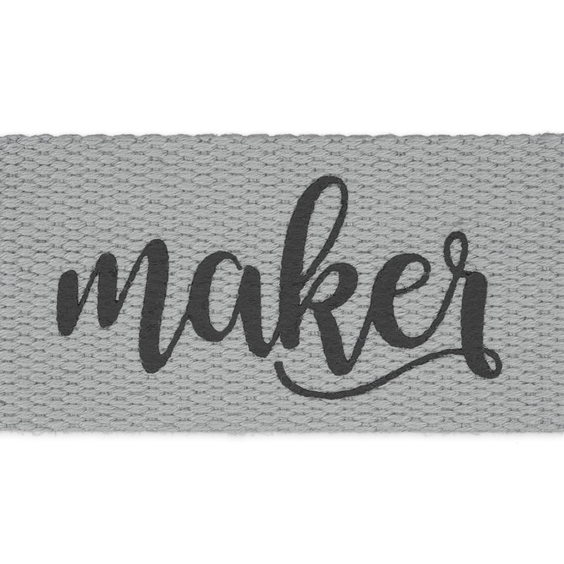 Load image into Gallery viewer, 28615|Dritz 1-1/2" Message Polyester Belting &amp; Strapping, Gray, 2 yd
