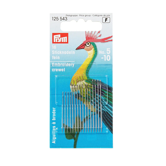 125543|Prym Crewel Needles, No. 5-10, 16 PC