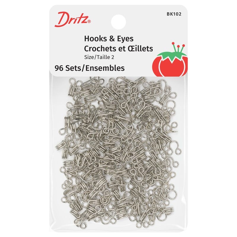 Chargez l'image dans la visionneuse de la galerie, BK102|Dritz Hooks &amp; Eyes, Size 2, 96 Sets, Nickel