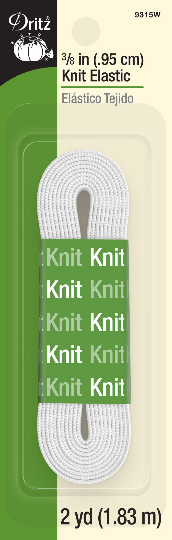 Load image into Gallery viewer, 9315W|Dritz 3/8" Knit Elastic, White, 2 yd