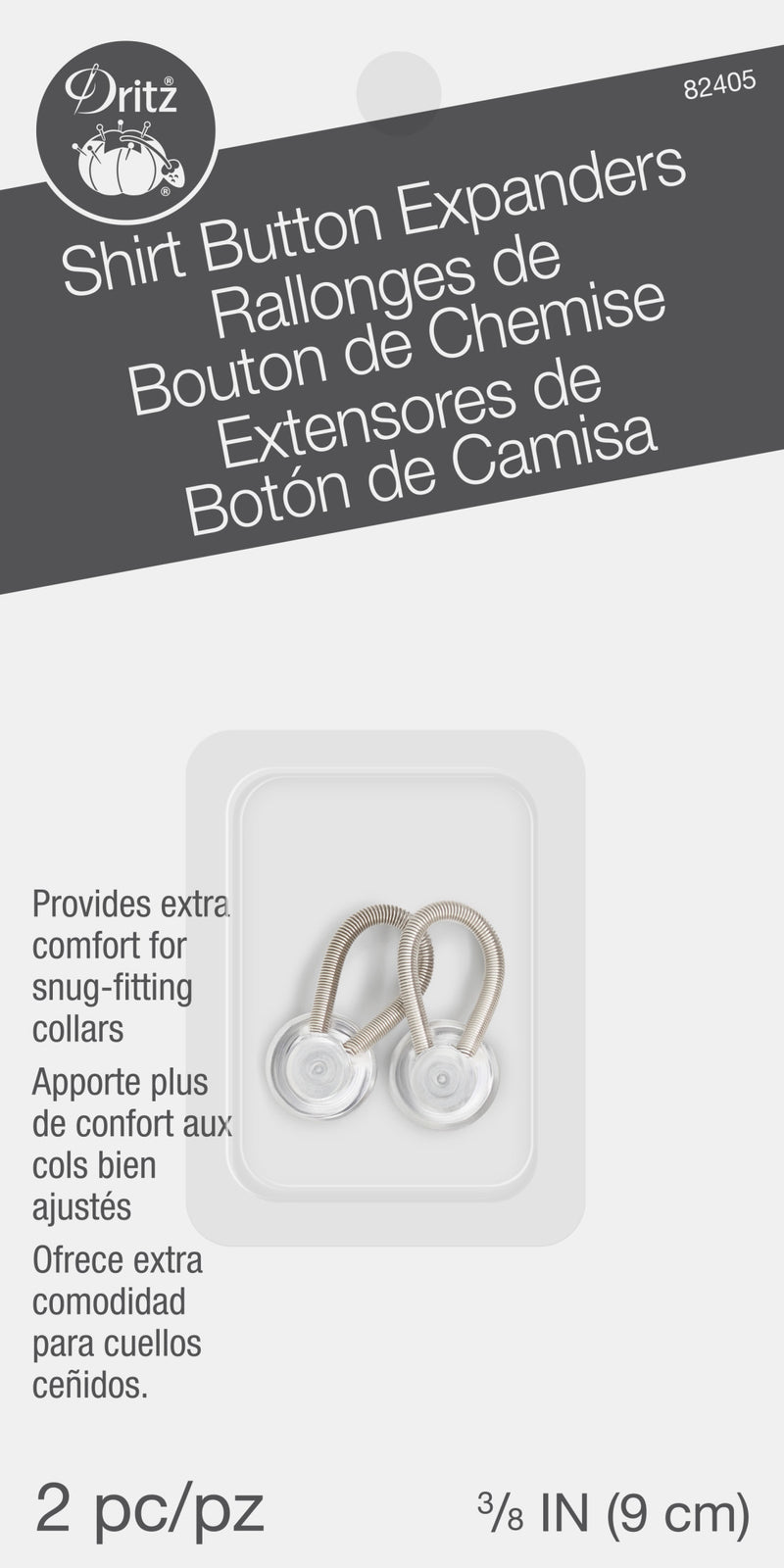 Cargue la imagen en el visor de la galería, 82405|Dritz Shirt Button Expanders, 3/8-Inch, 2 Count, White