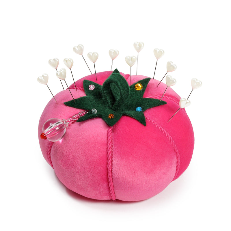 Cargue la imagen en el visor de la galería, 653115|Dritz 5" Tomato Pin Cushion, Pink Velvet