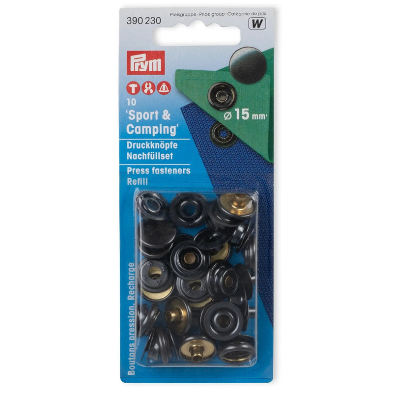 Cargue la imagen en el visor de la galería, 390230|Prym SPORT 15 mm refill black oxidized 10pc