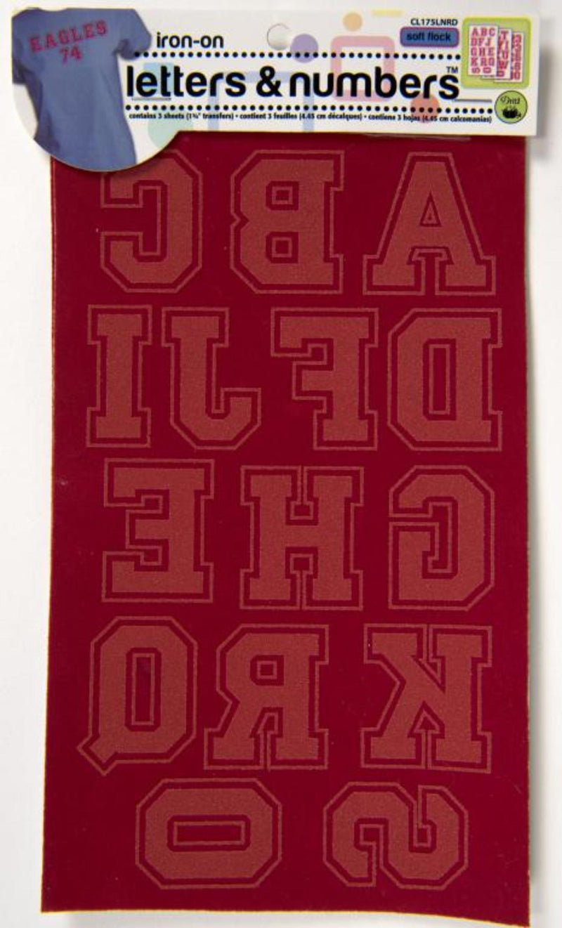 Cargue la imagen en el visor de la galería, CL175LNRD|Dritz Soft Flock Collegiate Iron-On Letters, Red