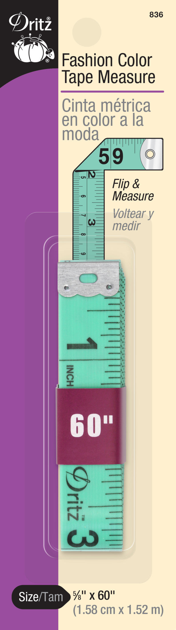 Cargue la imagen en el visor de la galería, 836|Dritz 60" Fashion Color Tape Measure, Assorted Colors