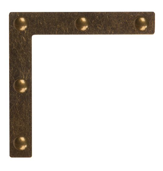 44789-38|Dritz Smooth Campaign Hardware Corners, Large, Antique Brass, 4 pc