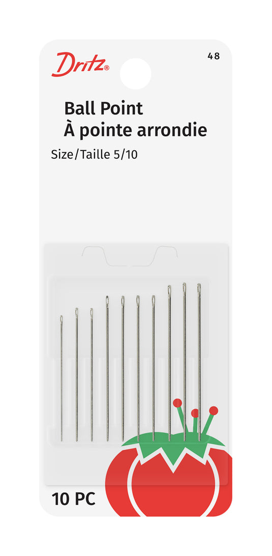 48|Dritz Ball Point Hand Needles, Size 5/10, 10 pc