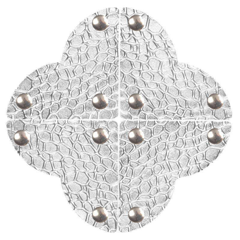 Load image into Gallery viewer, 44798-65|Dritz Textured Quatrefoil Corners, Small, Nickel, 4pc
