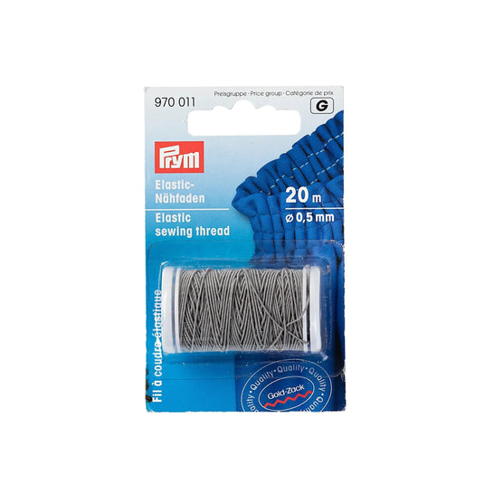 970011|Prym Elastic Sewing Thread, Light Gray, 22 YD (20 M)