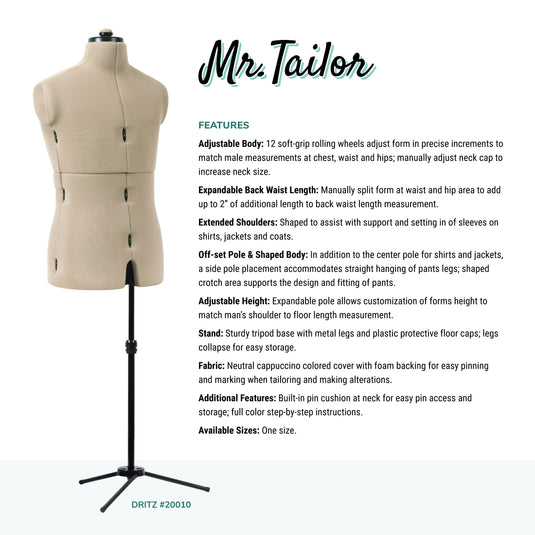 20010|Dritz Mr. Tailor Adjustable Male Form