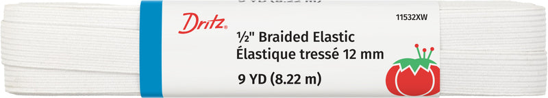 Load image into Gallery viewer, 11532XW|Dritz 1/2" Braided Elastic, 9 Yard, White