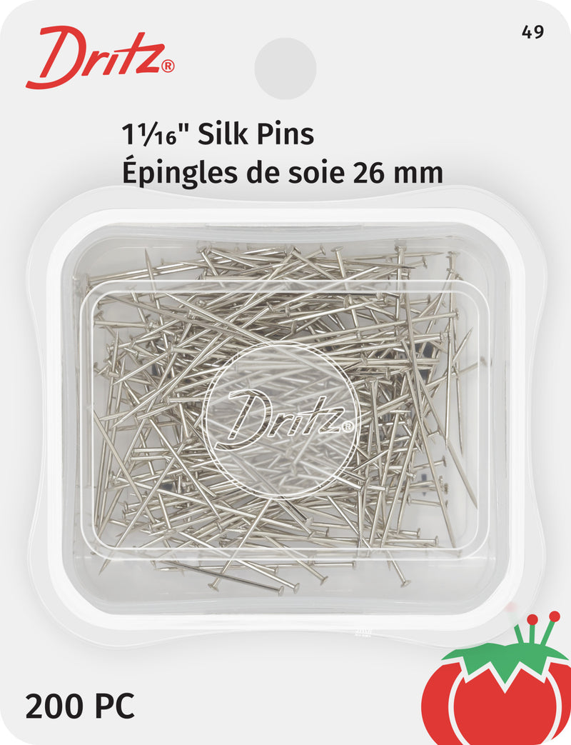 Load image into Gallery viewer, 49|Dritz 1-1/16" Silk Pins, Nickel, 200 pc