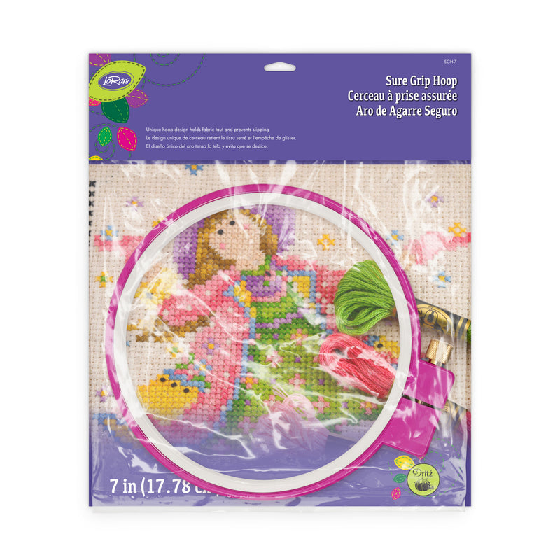 Cargue la imagen en el visor de la galería, SGH-7|LoRan Sure Grip Hoop, Holds Fabric, Size 7