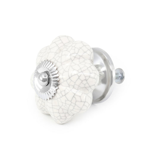 47028|Dritz Ceramic Scallop Knob, White